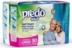 Подгузники для взрослых PREDO Adult L, талия 100-150 см, 30 шт (AD-112)
