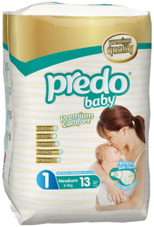 Подгузники PREDO Baby №1, 2-5 кг, 13 шт (S-101)
