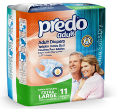 Подгузники для взрослых PREDO Adult XL, талия 120-160 см, 11 шт (AD-103)