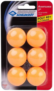 Мячи для настольного тенниса DONIC-SCHILDKROT 3* Avantgarde, 6 шт, оранжевые, в блистере (УТ-00015345)