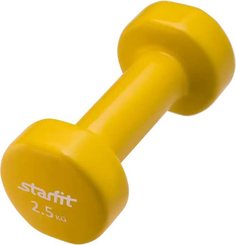 Гантель STARFIT DB-101, 2,5 кг, винил, желтая (УТ-00007045)