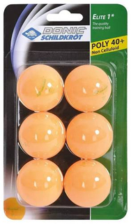 Мячи для настольного тенниса DONIC-SCHILDKROT 1* Elite, 6 шт, оранжевые, в блистере (УТ-00015341)