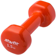 Гантель STARFIT DB-101, 1,5 кг, винил, оранжевая (УТ-00007042)