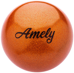 Мяч для художественной гимнастики AMELY AGB-102, оранжевый с блестками, 19 см (УТ-00012871)