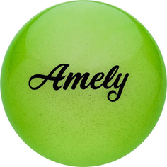 Мяч для художественной гимнастики AMELY AGB-102, зеленый с блестками, 19 см (УТ-00012869)