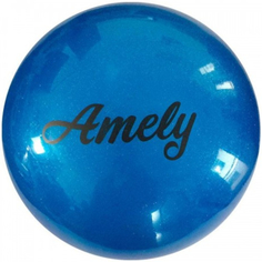 Мяч для художественной гимнастики AMELY AGB-102, синий с блестками, 19 см (УТ-00012874)