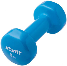 Гантель STARFIT DB-101, 3 кг, винил, синяя (УТ-00007046)