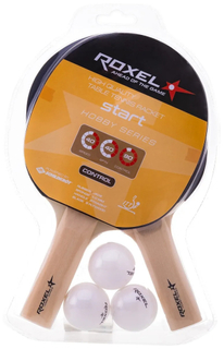 Набор для настольного тенниса ROXEL Hobby Start, 2 ракетки + 3 мяча (УТ-00015366)