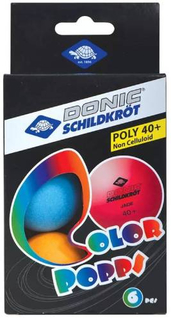 Мячи для настольного тенниса DONIC-SCHILDKROT Colour Popps Poly, 6 шт (УТ-00018113)