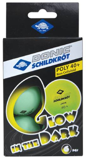 Мячи для настольного тенниса DONIC-SCHILDKROT Glow In The Dark, 6 шт, зеленые (УТ-00018112)