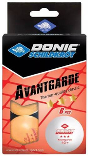 Мячи для настольного тенниса DONIC-SCHILDKROT 3* Avantgarde, 6 шт, оранжевые, в коробке (УТ-00019026)