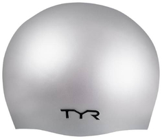 Шапочка для плавания TYR Silicone Cap, серебристая (LCS/040)
