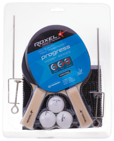 Набор для настольного тенниса ROXEL Hobby Progress, 2 ракетки + 3 мяча + сетка (УТ-00015367)