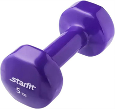 Гантель STARFIT DB-101, 5 кг, винил, фиолетовая (УТ-00007057)