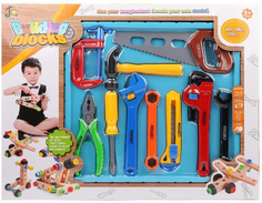 Набор игрушечных инструментов Наша Игрушка с конструктором-скруткой, 10 предметов (808-9)