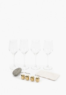 Набор для виски Ice Stone подарочная упаковка, 4 бокала под вино, 4 охлаждающие жемчужины, штопор из морской гальки