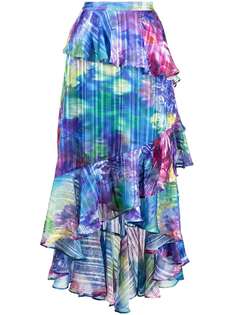 Marchesa Notte ярусная юбка с цветочным принтом