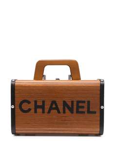 Chanel Pre-Owned деревянная косметичка 1995-го года с логотипом