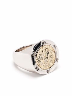 Tom Wood кольцо Coin из желтого золота и серебра