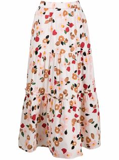 Kate Spade юбка с оборками и цветочным принтом