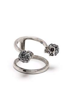 Alexander McQueen кольцо с декором Skull и кристаллами