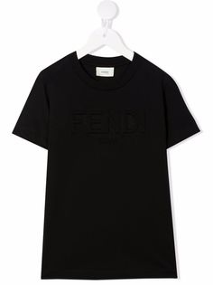 Fendi Kids футболка с тисненым логотипом