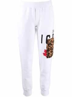 Dsquared2 спортивные брюки с леопардовым принтом