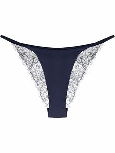 Carine Gilson атласные трусы-брифы с кружевом