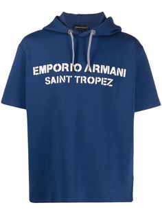 Emporio Armani худи с короткими рукавами и аппликацией логотипа