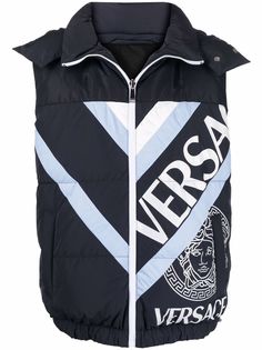Versace дутый жилет с логотипом