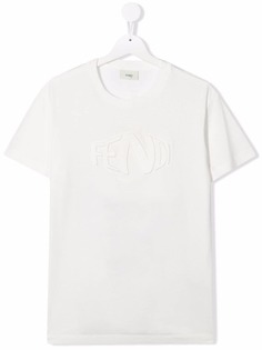 Fendi Kids футболка с тисненным логотипом