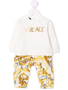 Versace Kids ромпер с принтом Baroccoflage и логотипом