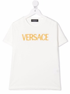 Versace Kids футболка с короткими рукавами и вышитым логотипом