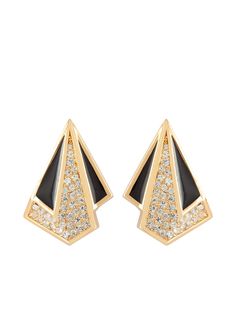 Christian Dior серьги-клипсы 1980-х годов с кристаллами