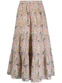 Ba&Sh юбка Julia с оборками и цветочным принтом