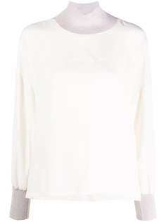 Lorena Antoniazzi топ с длинными рукавами и эффектом металлик