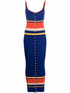 Paco Rabanne трикотажное платье макси в стиле колор-блок