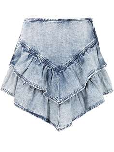 MOTHER джинсовая юбка мини с оборками