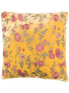Anke Drechsel бархатная подушка с цветочной вышивкой
