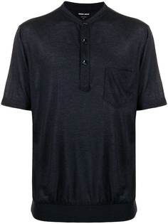 Giorgio Armani рубашка поло в рубчик с накладным карманом