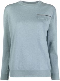 Brunello Cucinelli кашемировый джемпер с нагрудным карманом