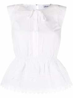 Self-Portrait топ с баской и кружевом