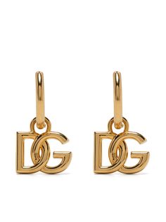 Dolce & Gabbana серьги-кольца с логотипом