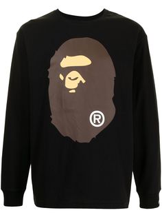 A BATHING APE® футболка с длинными рукавами и логотипом Bape