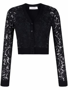 Valentino кардиган с кружевными рукавами