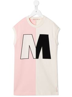 Marni Kids платье в стиле колор-блок с логотипом