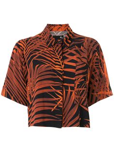 Osklen укороченная рубашка Palm Leaf
