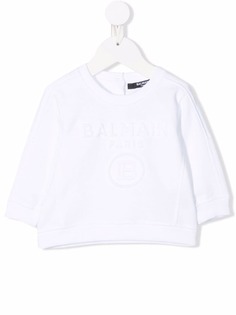 Balmain Kids толстовка с тисненым логотипом