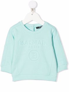 Balmain Kids толстовка с тисненым логотипом