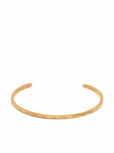 Maison Margiela браслет-кафф из позолоченного серебра с гравировкой